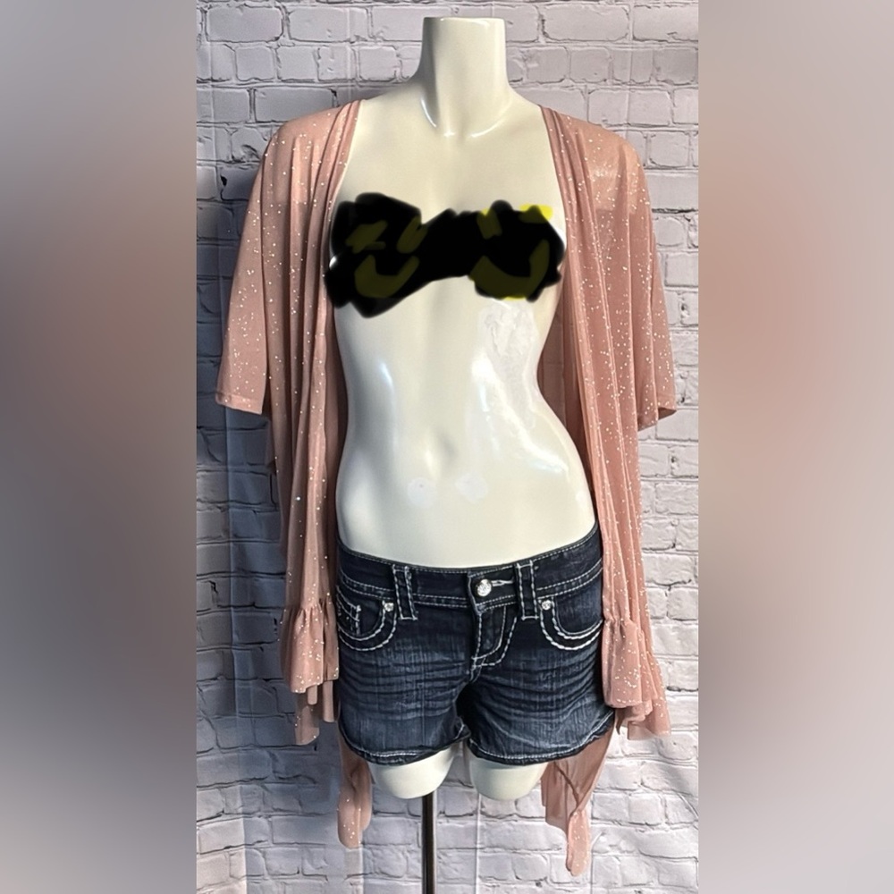 Jade by Jane One Size Pink Sparkle Kimono Cardigan